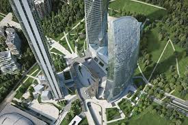 image of city life buildings from the above of the buildings drone capture