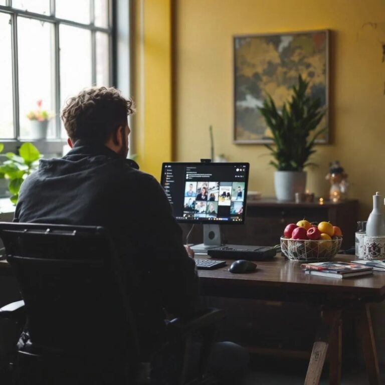 acorn thrive employe working on facebook ads in netherland